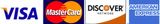 We also accept cash, and checks VISA< MASTERCARD< DISCOVERY< AMERICAN EXPRESS CREDIT Card logos