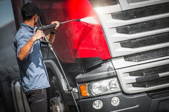 Truck Washing Using High Pressure Machine — Myerstown, PA — Your Choice Specialties Truck Washing Using High Pressure Machine — Myerstown, PA — Your Choice Specialties