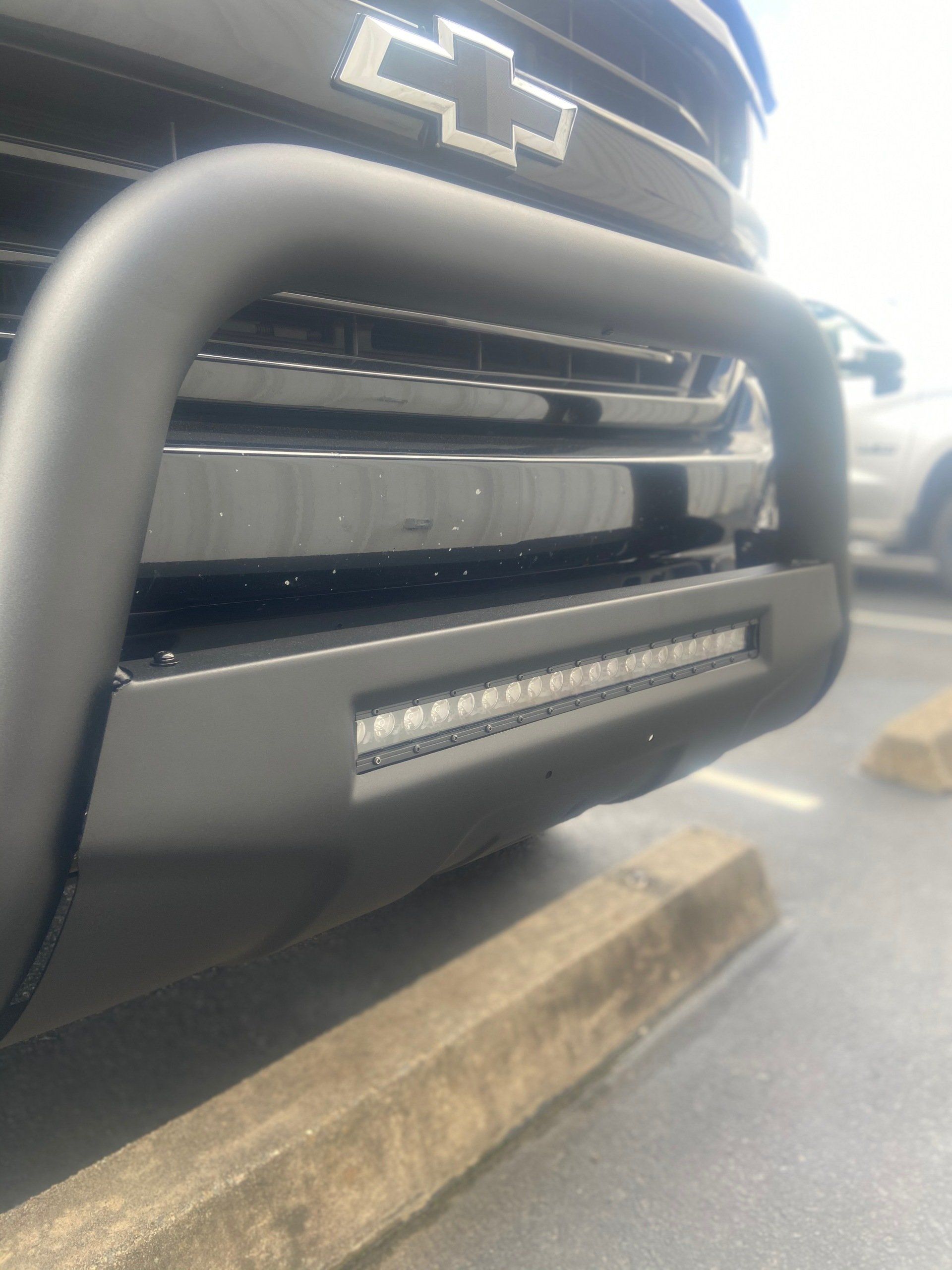 bumper with led lights on chevy pick up truck