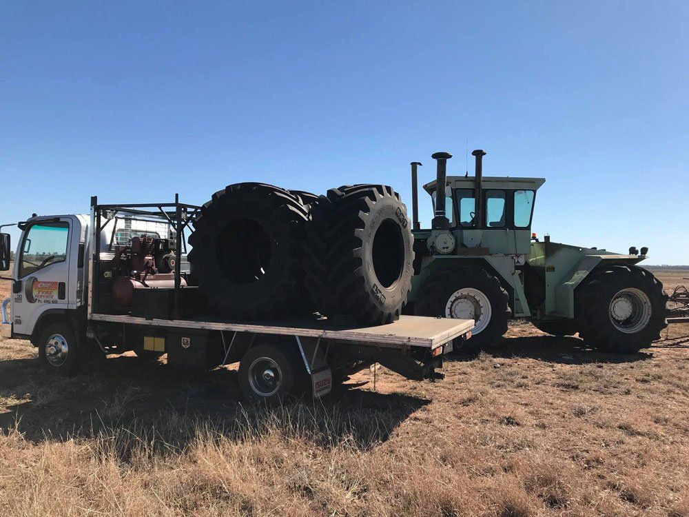 Truck With Loads Of Tyres - Tyre Service In Emerald