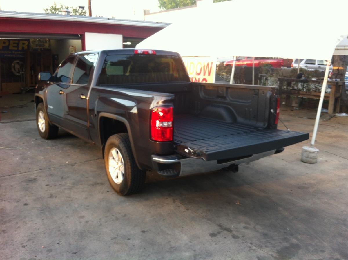 pickup truck with the tailgate down