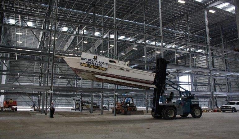 Moving the Boat Using Forklift — Houston, TX — Southwest Galvanizing