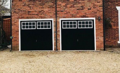 Black garage door