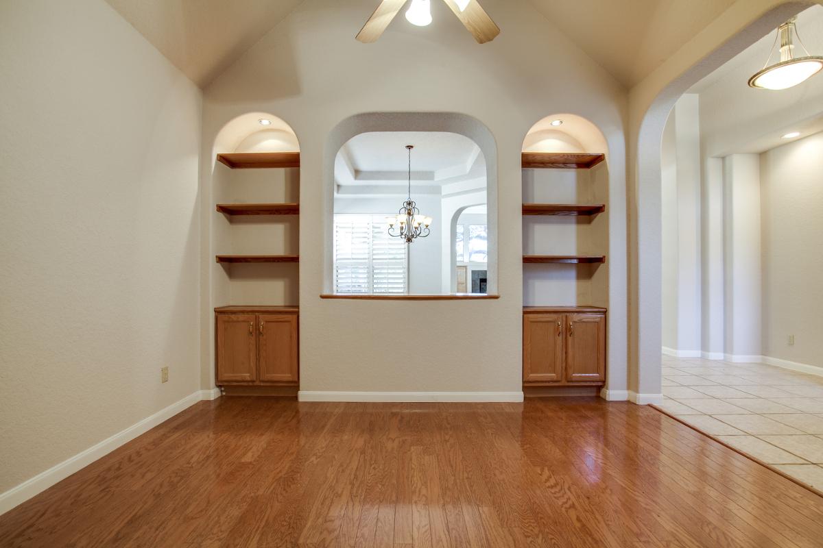 hardwood flooring and customized kitchen cabinets