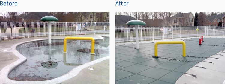 Before & After LOOP-LOC Pool Safety Cover 1