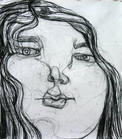 Molly 7-20, 2010, 24 in by 22 in, charcoal
