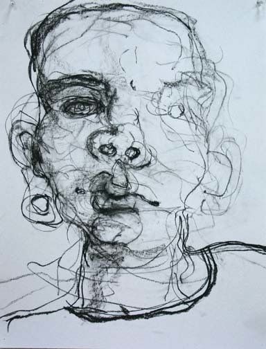 Chris  #2, 2010, 30 in by 22 in, charcoal