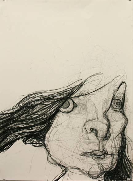 Faith 6-19, 2010, 28 in by 22 in, charcoal