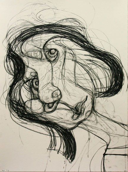 Faith 7-13, 2010, 28 in by 22 in, charcoal