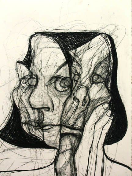 Faith and Robert 8-13, 2010, 30 in by 22 in, charcoal