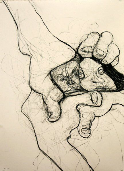 Faith and Robert 9-17, 2010, 30 in by 22 in, charcoal