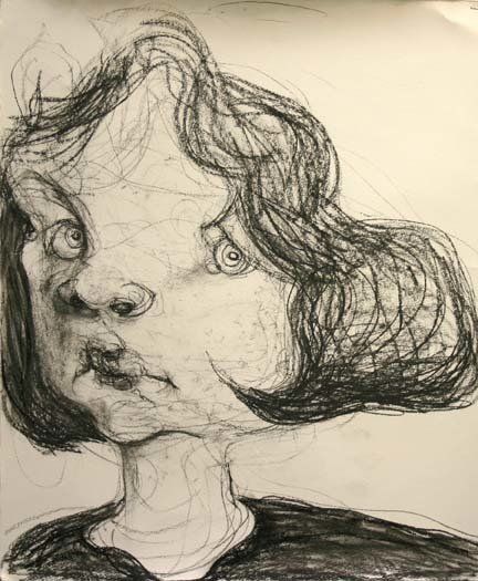 Faith 5-21, 2010, 28 in by 22 in, charcoal