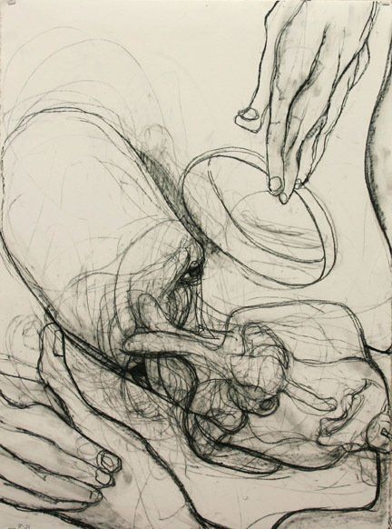 Gordon 8-21, 2010, 30 in by 22 in, charcoal
