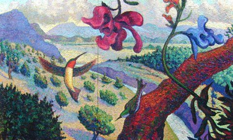 Landscape Two Birds, 2002 Oil on Canvas, 80