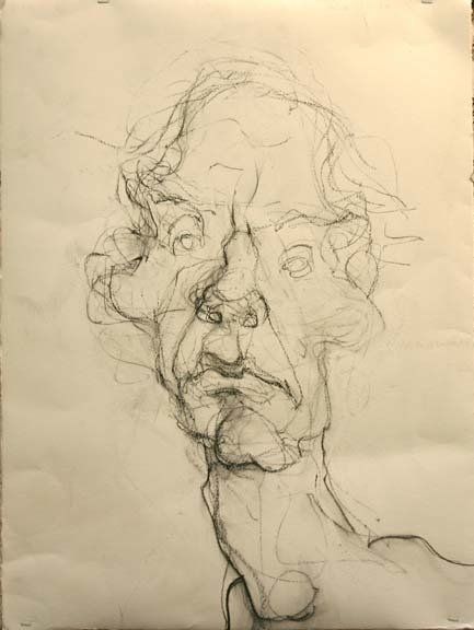 Self Portrait 5-10, 2010, 30 in by 22 in, charcoal
