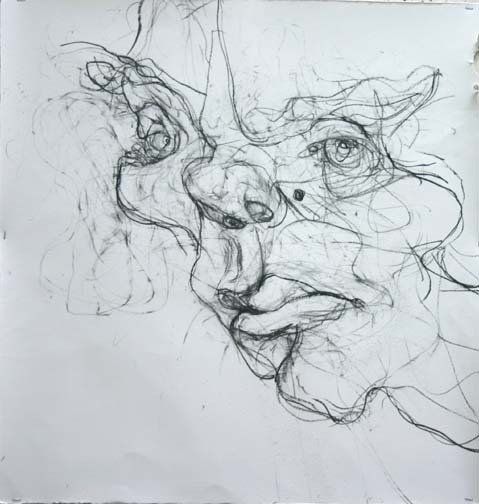 Self Portrait 5-24, 2010,22 in by 22 in, charcoal