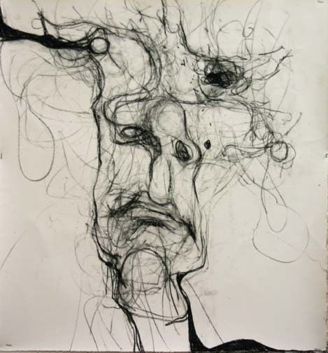 Self Portrait 5-31, 2010,22 in by 22 in, charcoal