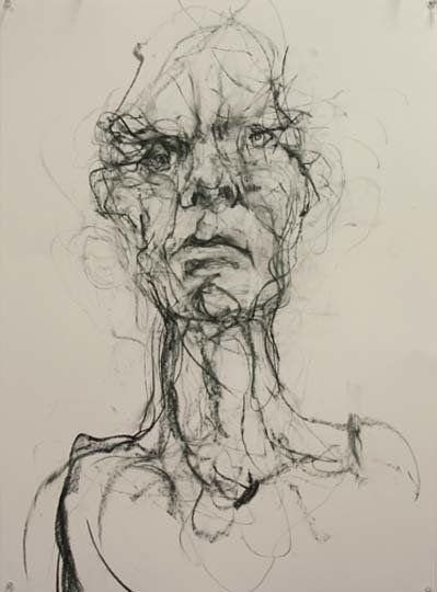 Self Portrait 5-7, 2010, 30 in by 22 in, charcoal