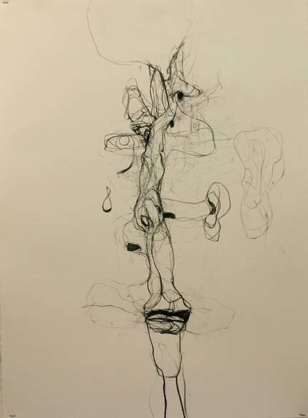 Self Portrait 6-12, 2010,30 in by 22 in, charcoal