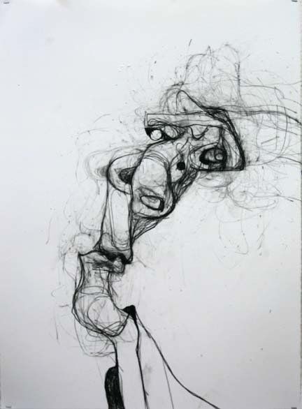 Self Portrait 6-15, 2010,30 in by 22 in, charcoal