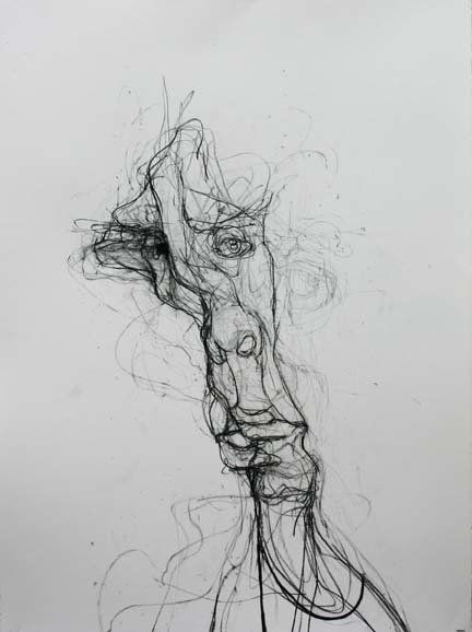 Self Portrait 6-18, 2010,30 in by 22 in, charcoal
