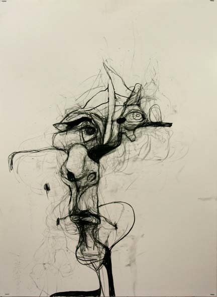 Self Portrait 6-23, 2010, 30 in by 22 in, charcoal