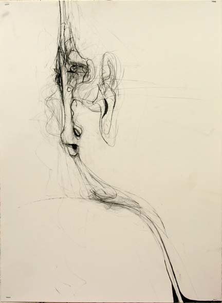Self Portrait 6-26, 2010, 30 in by 22 in, charcoal
