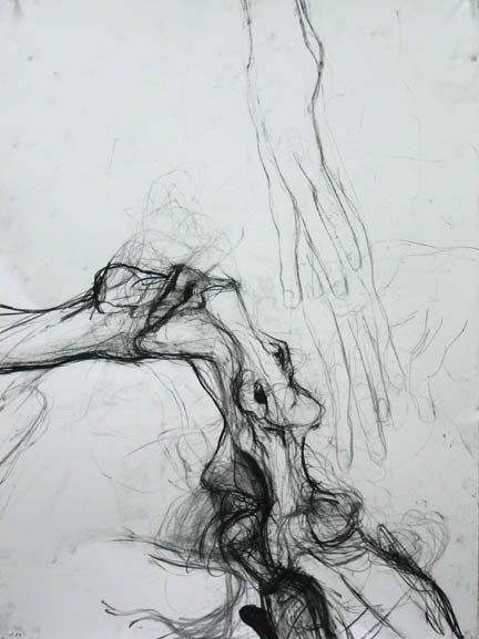 Self Portrait 6-28, 2010, 30 in by 22 in, charcoal