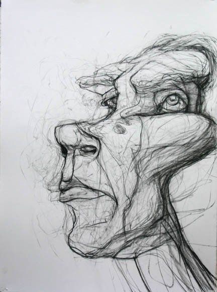 Self Portrait 6-30, 2010, 30 in by 22 in, charcoal