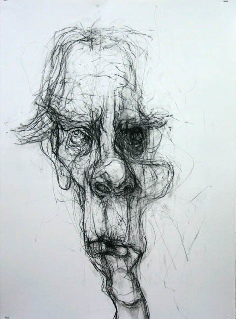 Self Portrait 6-30 #2, 2010, 30 in by 22 in, charcoal