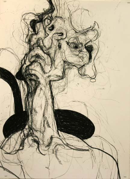 Self Portrait 6-4, 2010,30 in by 22 in, charcoal