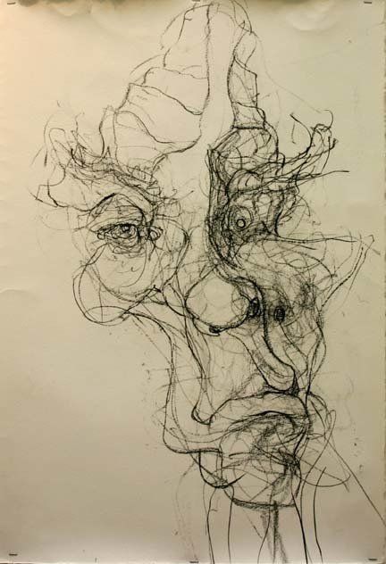 Self Portrait 6-9, 201030 in by 22 in, charcoal