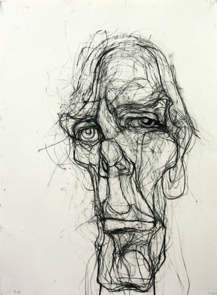 Self Portrait 7-18, 2010, 30 in by 22 in, charcoal