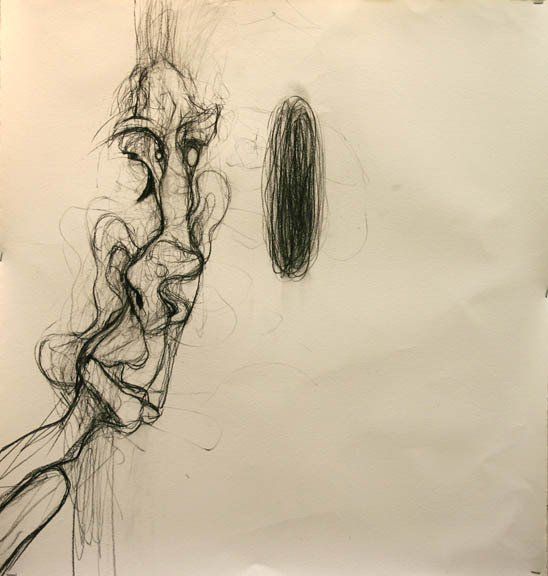 Self Portrait 7-2, 2010 , 22 in by 22 in, charcoal