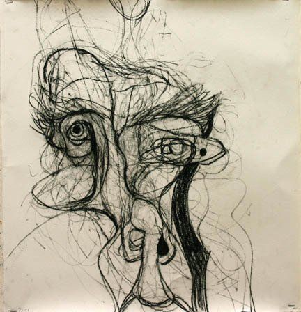 Self Portrait 7-21, 2010, 30 in by 22 in, charcoal