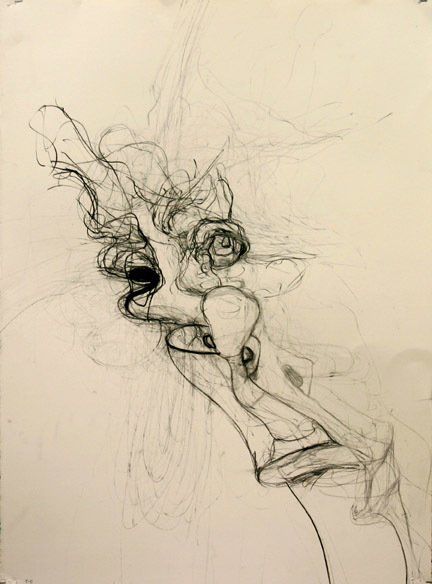 Self Portrait 7-5, 2010, 30 in by 22 in, charcoal