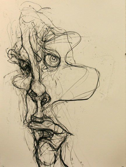 Self Portrait 7-6, 2010, 30 in by 22 in, charcoal