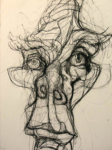 Self Portrait 8-10, 2010, 30 in by 22 in, charcoal