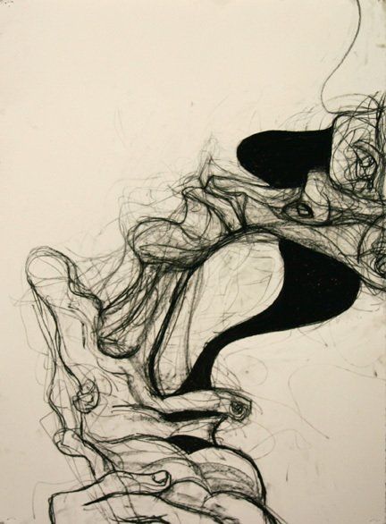 Self portrait 9-30, 2010, 30 in by 22 in, charcoal