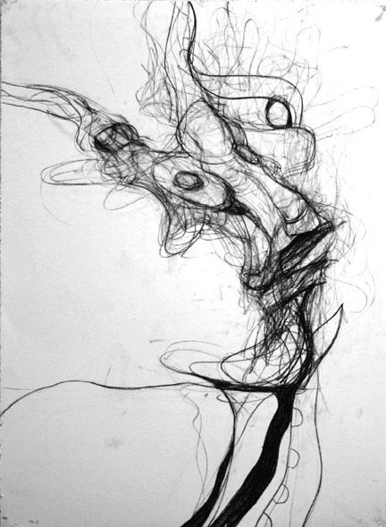 Self portrait 9-7, 2010, 30 in by 22 in, charcoal