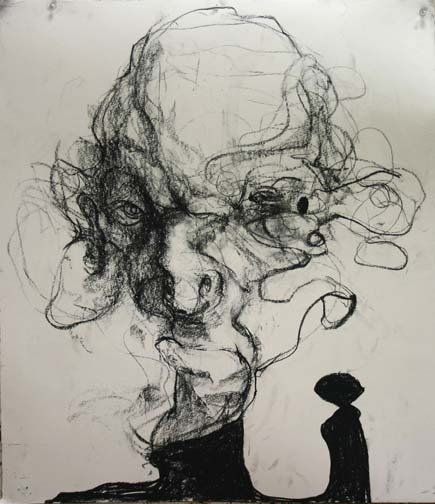 Velazquez Meditation (don Luis de Gongora #6), 2010, 30 in by 22 in, charcoal
