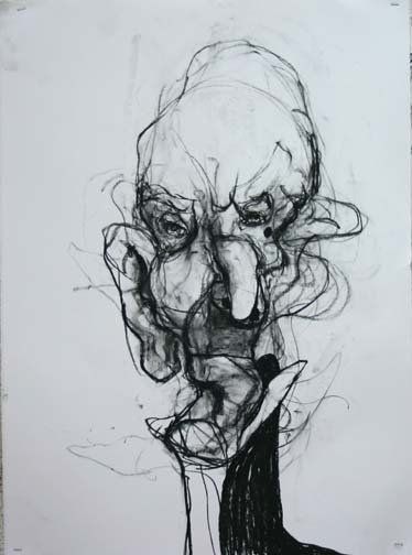 Velazquez Meditation (don Luis de Gongora #8), 2010, 30 in by 22 in, charcoal