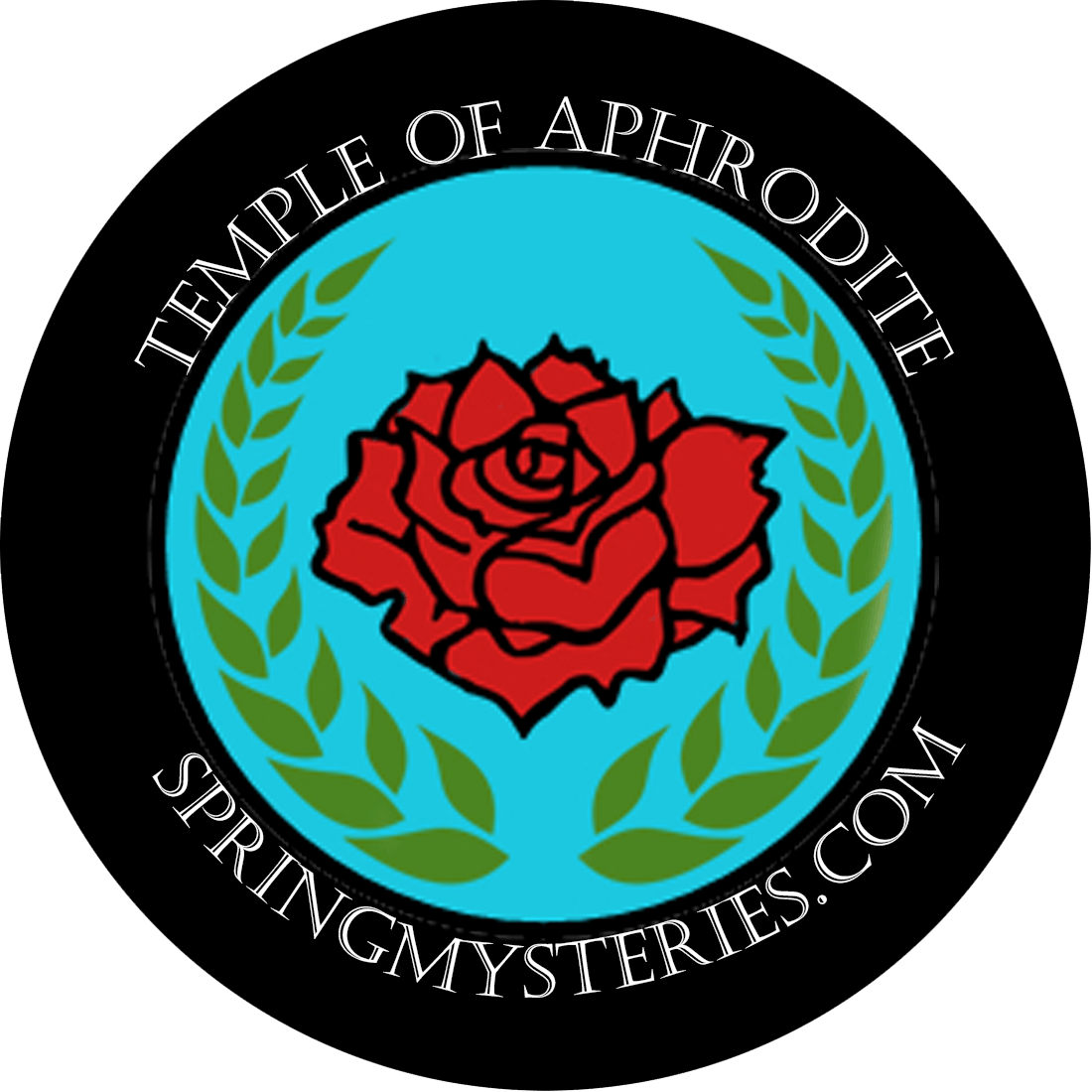 A logo for the temple of aphrodite springmysteries.com