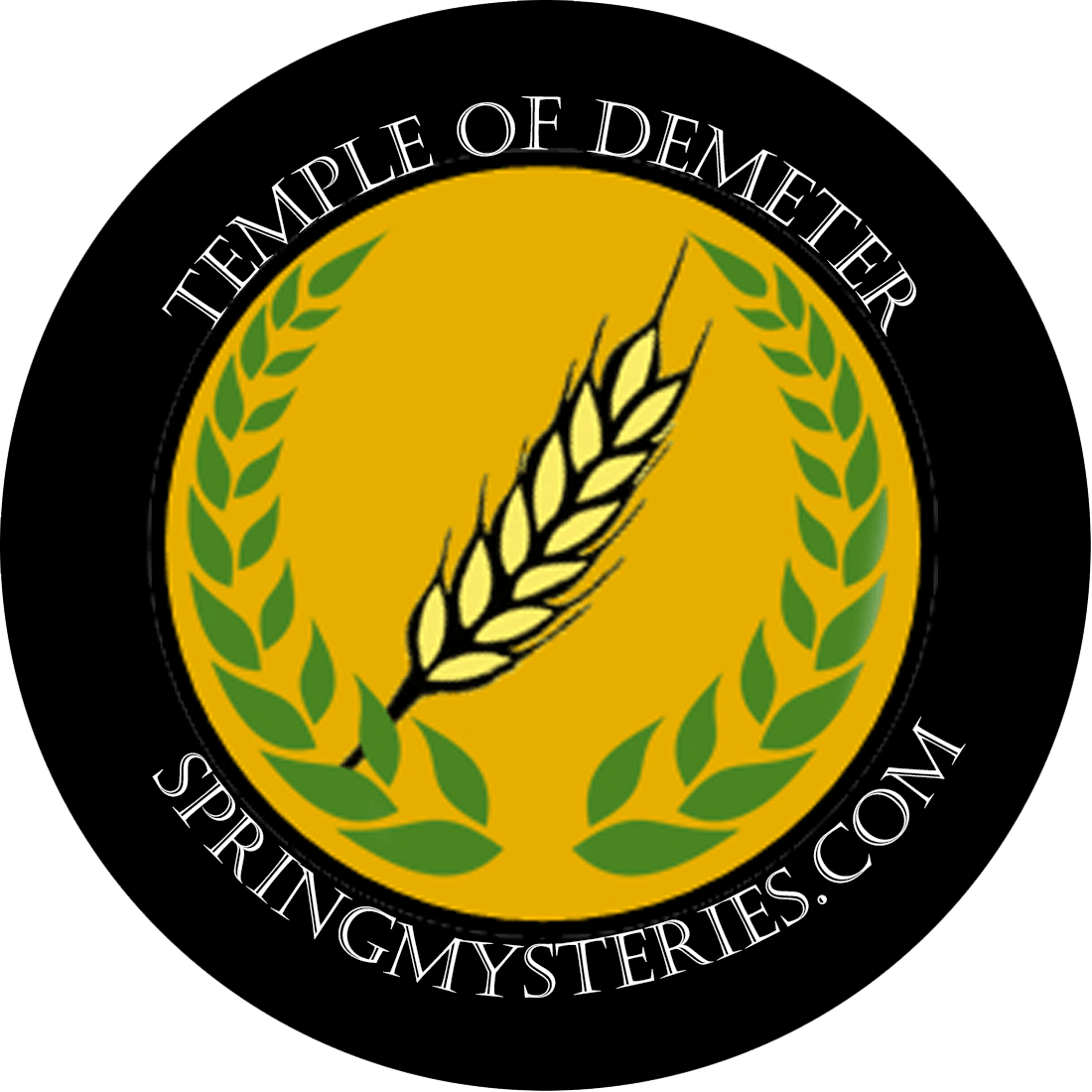A logo for the temple of demeter springmysteries.com