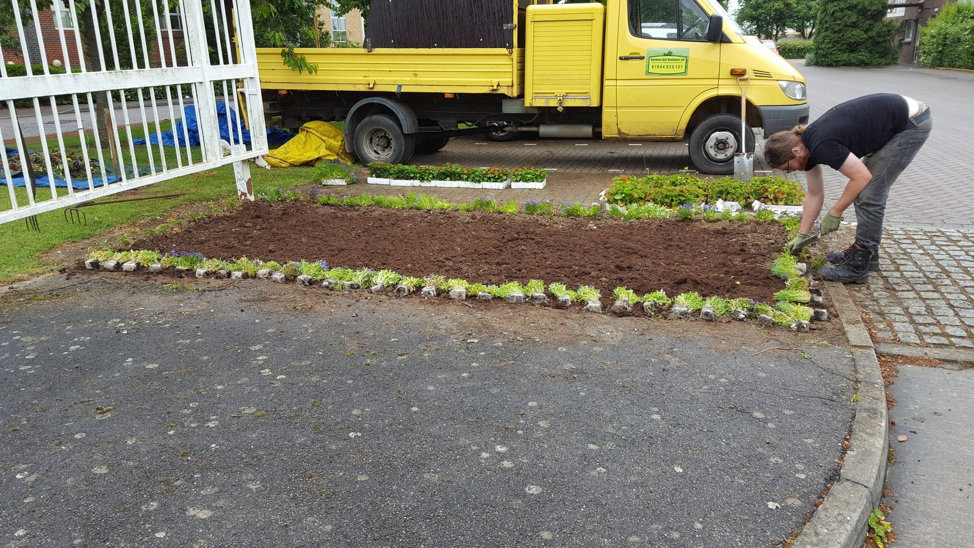 Freshly turned over flowerbed