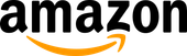 A black and orange amazon logo with an orange arrow