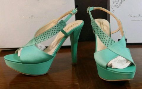 scarpe da cerimonia verdi con tacco alto