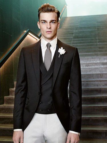 vestito sposo bianco e nero