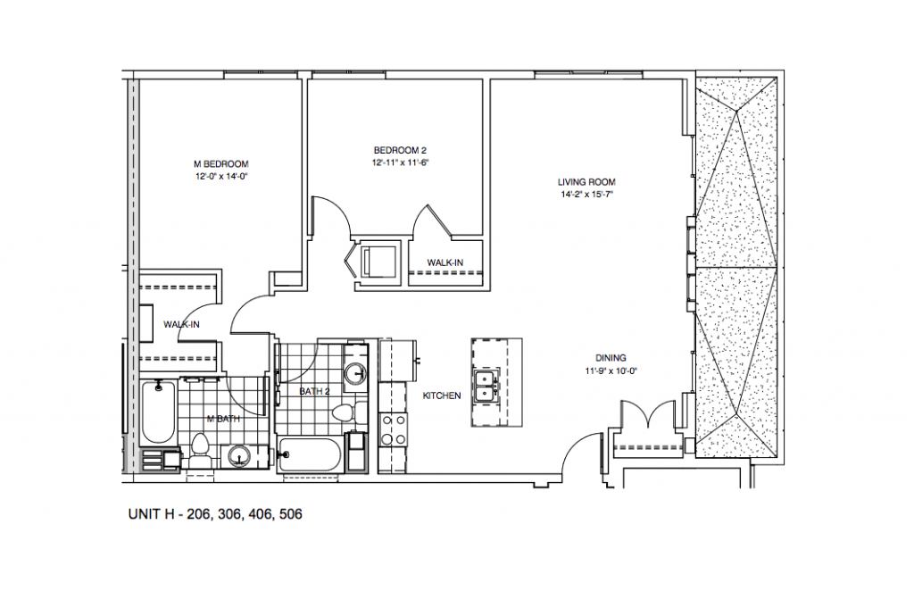 Unit H, 2 Bedroom