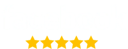 Five gold stars in a row on a white background